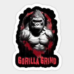 Fierce Silverback Gorilla Grind Distressed Design Sticker